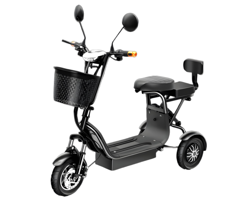 Folding electric tricycle for household commuting, two seater