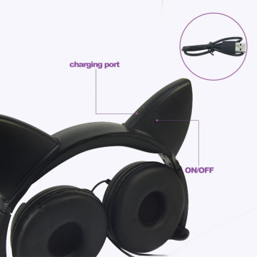 Cartoon Style Wired LED Novelty Light-up Headphones