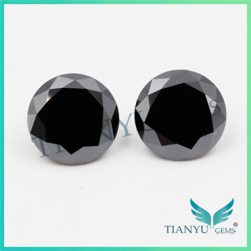 Bulk Wholesale Loose 8mm Round Brilliant Cut Synthetic Black Moissanite Diamond 2 Carat For Jewelry Making