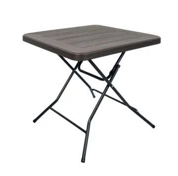 80cm Wood Grain Square Table | Outdoor Plastic Banquet Folding Tables and Chairs | Garden Table
