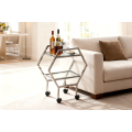 Elegante carrito de servicio escalonado hexagonal para uso doméstico