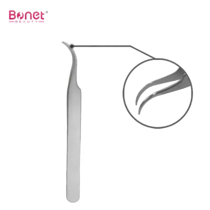 Large curved face treatment eyebrow tweezer