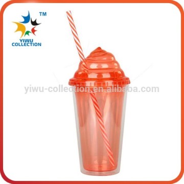 16 oz Eco friendly food grade standard custom reusable plastic straw cup for kids