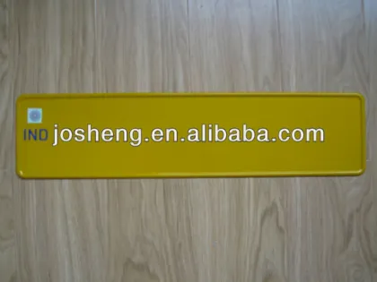 India blank license plate