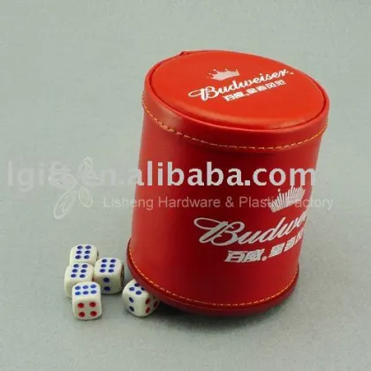 The leather dice shaker with dice