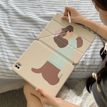 Magnetic Detachable Cute Dachshund Tablet Case for iPad 2024 Pro 13, Air 6/5, Gen 10, 10.9
