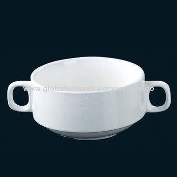 Soup Mug with Two Handles, Various Sizes, Hotelware, Food-safe, Lead-free, High Whiteness