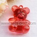 Transparent Lovely Artificial Bear-shaped Bead Pendant for Key Chain 