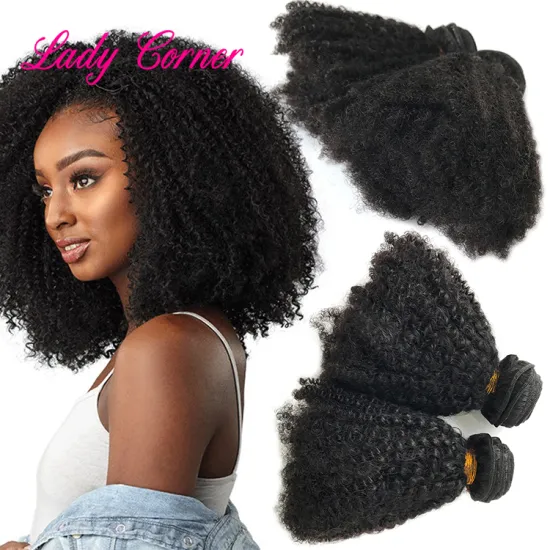 New style 4c afro kinky curly raw remi human hair weave