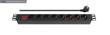 8 Way European PDU with display