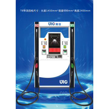 Four Hoses Double Products Fuel Dispenser with Top