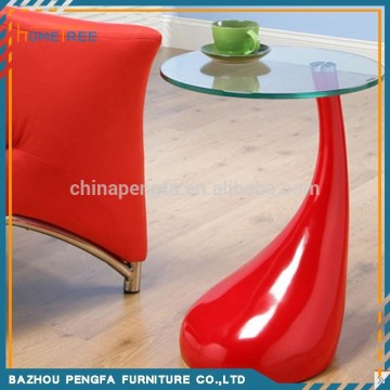 Fancy design cheap glass corner table