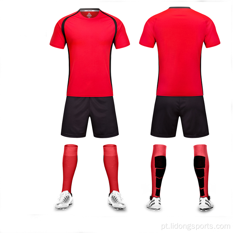 Novo modelo de camisa de futebol preto Red Black