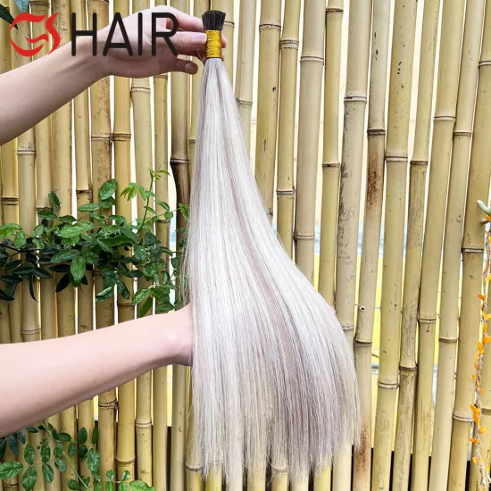 GS Wholesale Raw Virgin Double Drawn Remy Bone Straight Hair Extensions