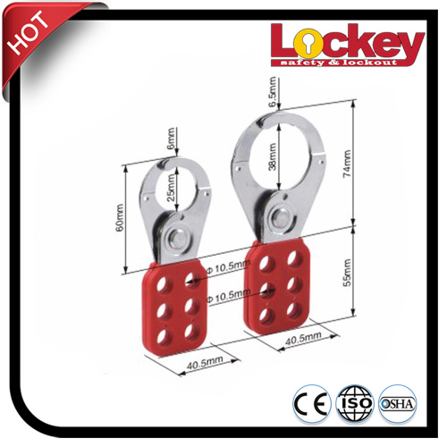 Serratura di sicurezza rivestita in vinile rosso Hasp