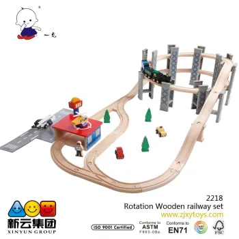 55pcs spiral wooden railway wood track train 2015 NEW