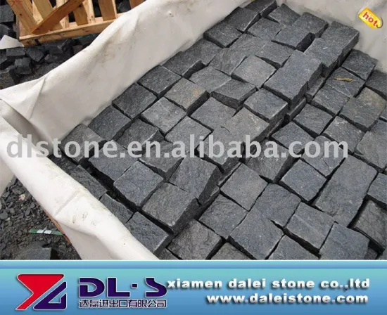 natural surface basalt cube stone, black paving stone