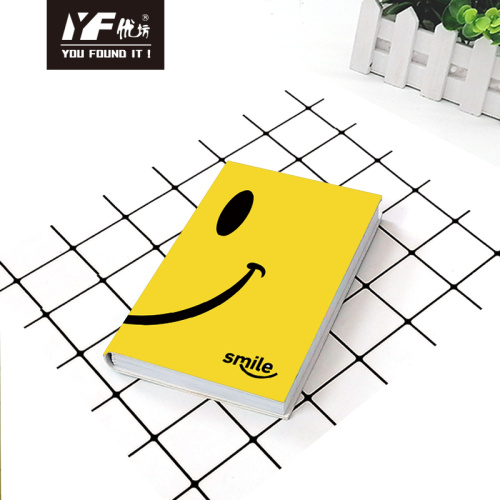 Custom smile face style PU leather notebook portable diary