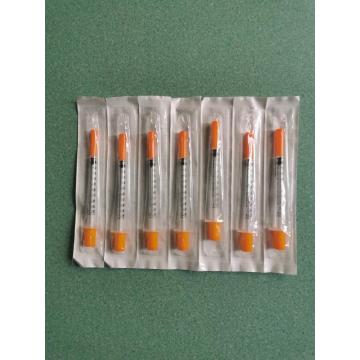 Одноразовые шприцы для инсулина с оранжевой крышкой