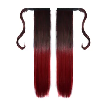 Wholesale Ombre Color 22 Inch Chorliss For Women Silky Long Straight Wrap Around Strappy Ponytail Hair Synthetic Hair Ponytails