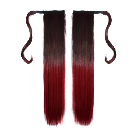 Wholesale Ombre Color 22 Inch Chorliss For Women Silky Long Straight Wrap Around Strappy Ponytail Hair Synthetic Hair Ponytails