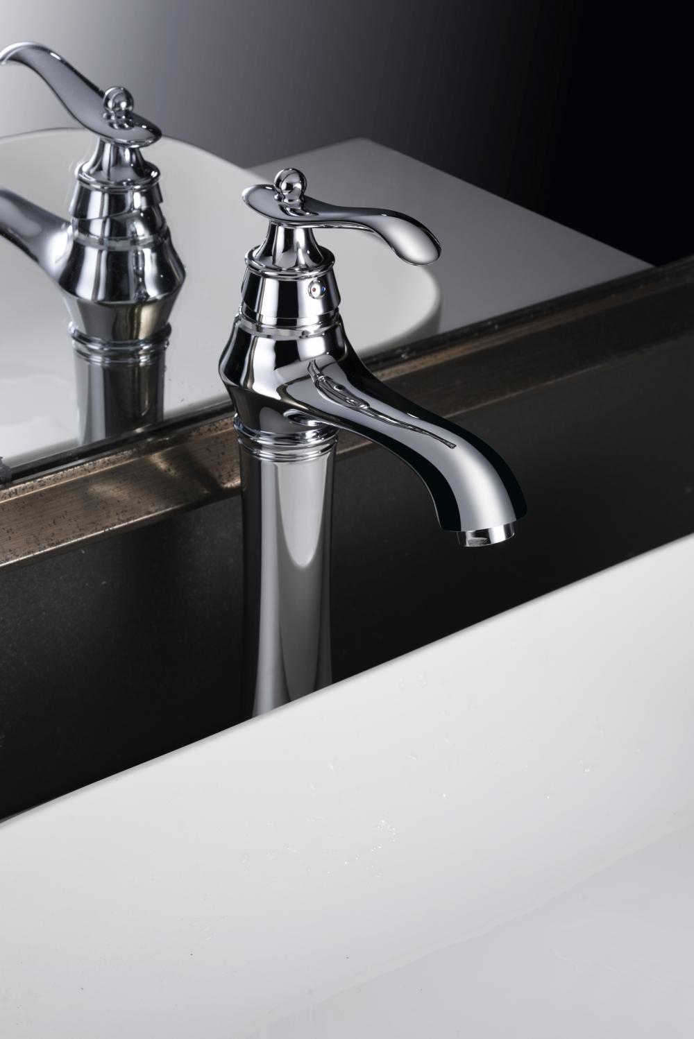 Chrome Single Lever Vintage Basin Faucet Tall