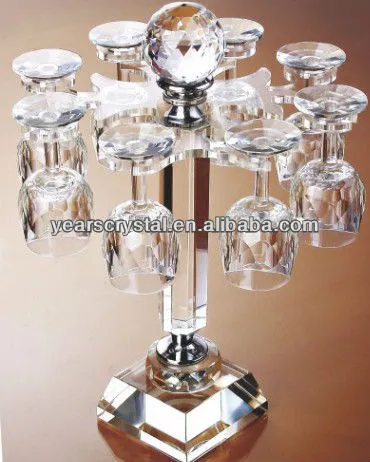Executive crystal glasswine glass holder for bar rail (R-1454