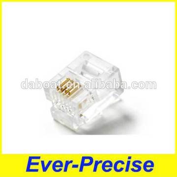 Export 6U"golden-plated 6P4C modular plug for telephone cable used