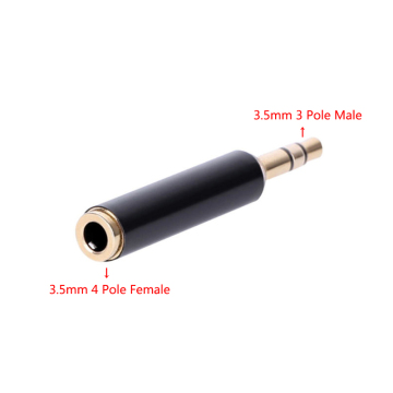 3,5 mm 3 Pole männlich bis 4 Pole weibliche Stereo -Aux -Audioanschlussadapter mit Mikrofonunterstützung