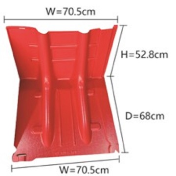 Plastic ABS water barrier for road flood defense