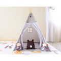 Gray Teepee for Kids Fox With Pillows