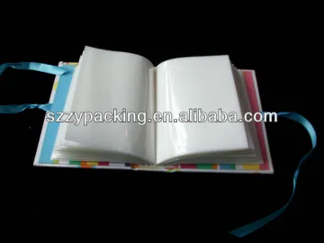 paper cover photo album with PP pocket and fastened ribbon