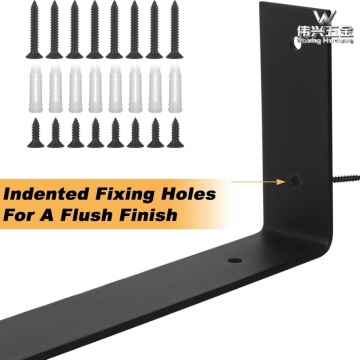 Rustic Farmhouse Floating Shelf with Steel Bracket Design