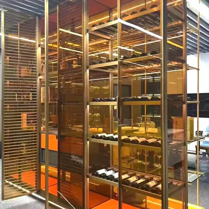 Stainless Steel Glass Wine Display Cabinet with Electronic Temperature Control