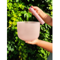 Q're pink frosted quartz singing bowl