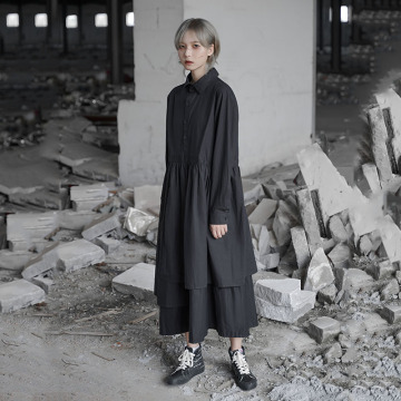new fall Dark wind long sleeved dress