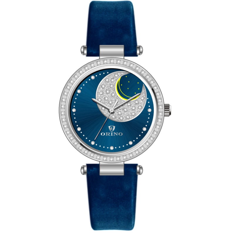 Блестящий лунный рисунок Sunray Dial Quartz Woman Watch