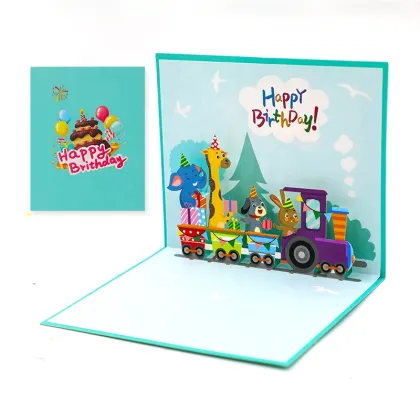 Luxurious Multi-Color Faceless Doll Cake Pop Up Greeting Card