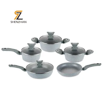 Wholesale Kitchenware: 9-Piece Non-Stick Pots and Pans Set Made of Forged Aluminium Cookware