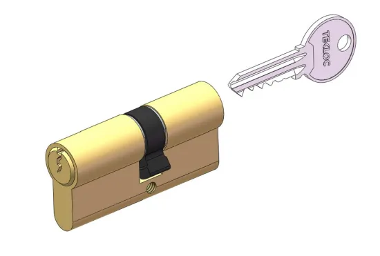 Brass euro cylinder double side