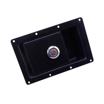 Professional Heavy Duty Flush Mount Black Toolbox with Recessed Paddle Lock and Latch, Finished with Durable Powder Coating