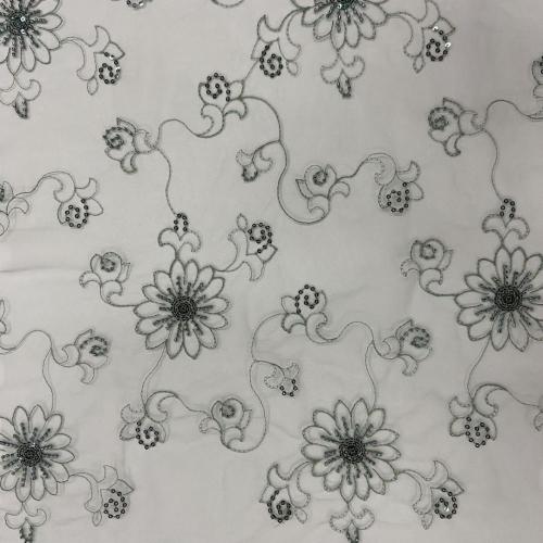 Gorgeous Inflorescence Beads Sequins Embroidery Fabric