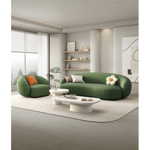 Изогнутый диван из кешью для современной гостиной