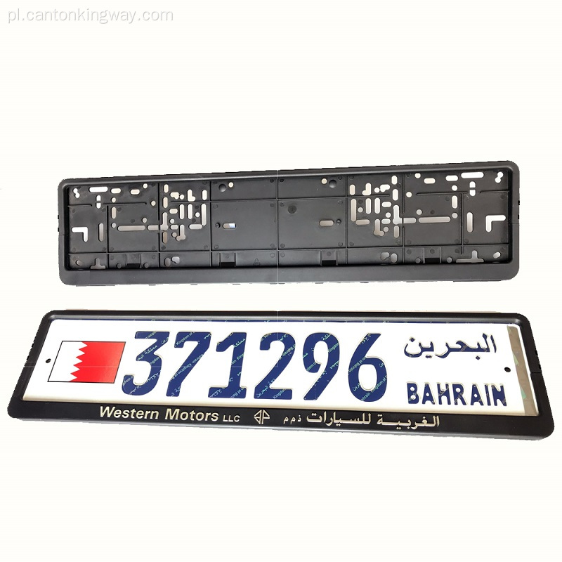 Rama tablica rejestracyjnego czarnego plastikowego samochodu 530x130 mm