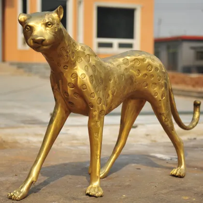 Home Decorations metal crafts bronze cheetah sculpture