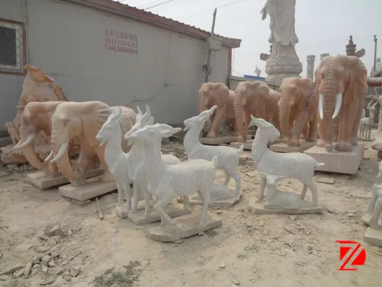 Garden stone goat sculpture