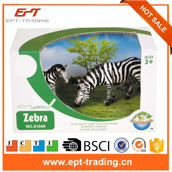 High simulation pvc zebra series wild animals model toys