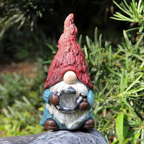 Solar Statues Funny gnomes garden statues with solar lights Factory