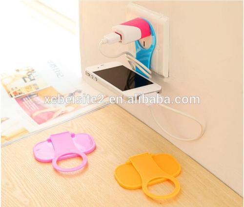 N621 Protable Travel Plain Plastic Foldable Cell Phone Holder Flexible Phone Charger Holder