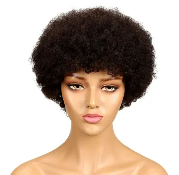Short Brazilian Remy Hair Afro Kinky Curly Wigs Black unprocessed raw virgin human hair wigs for Black Women